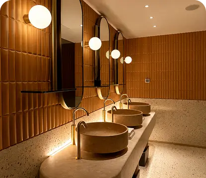 Hospitality project flooring and wall tiles installed by Chhabria Tiles