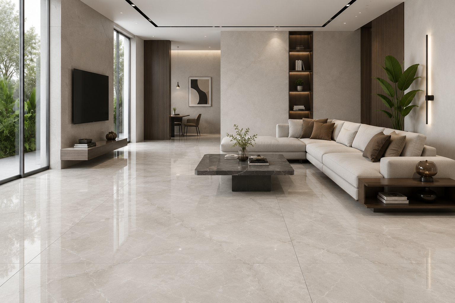 Large format tiles for living rooms at chhabria tiles