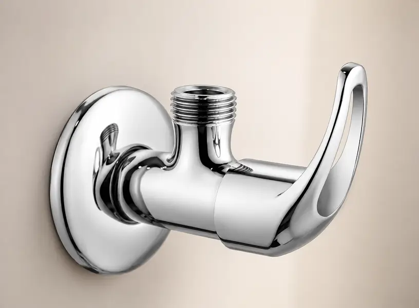 Premium chrome angle valve faucet – modern bathroom fitting