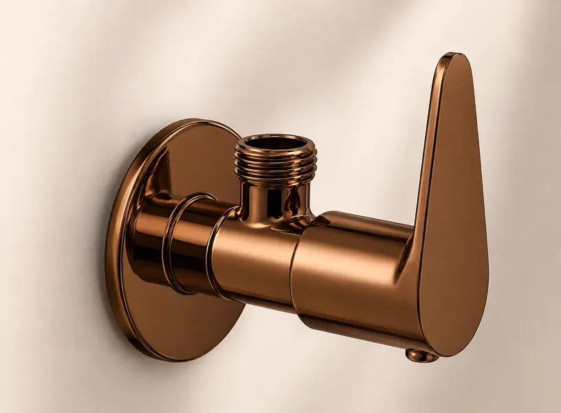 Premium rose gold angle valve faucet – designer bathroom accessory