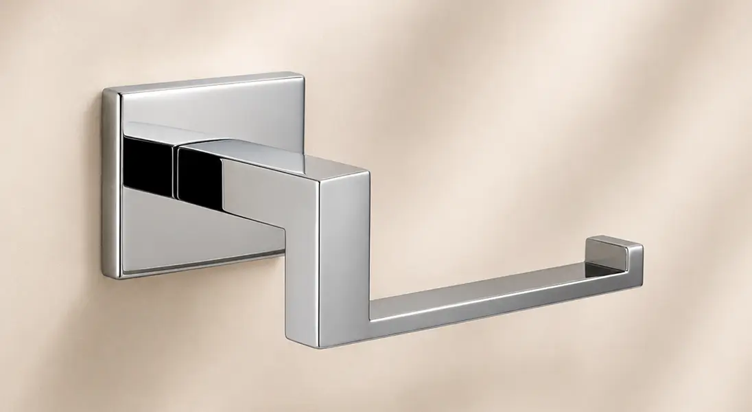 Premium chrome robe hook – modern square design bathroom accessory