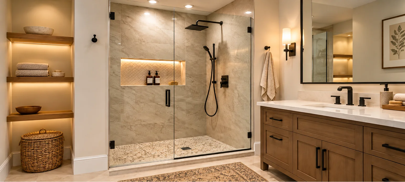 Shower Area and Shower Tray